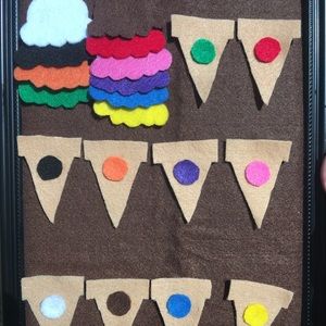 Flannel board matching icecream pieces set